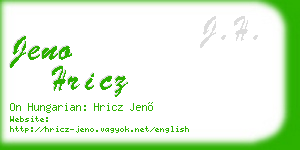 jeno hricz business card