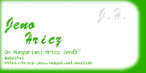 jeno hricz business card